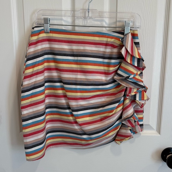 Asymmetrical stripped mini skirt - Picture 1 of 5